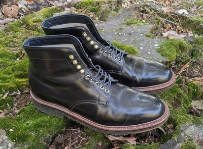 Alden 45164H Black Shell Cordovan Plain Toe Boot