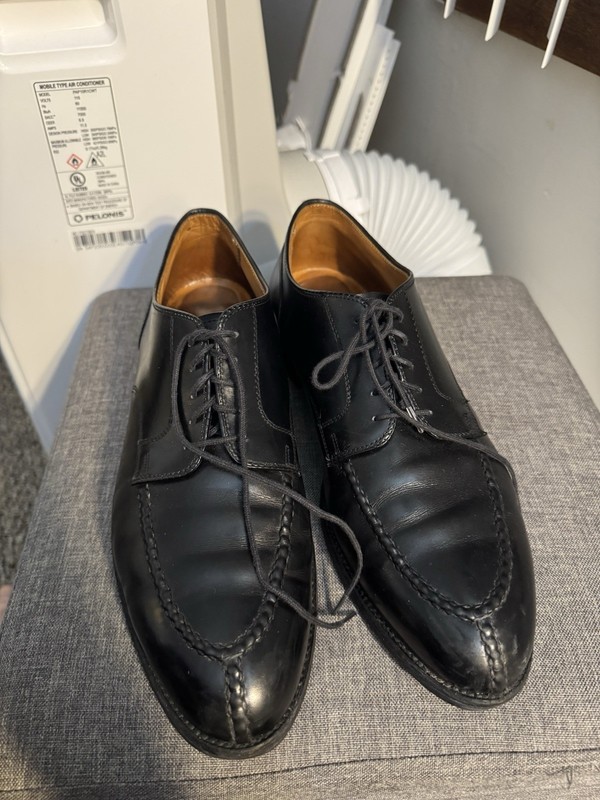 靴 Alden 961 Norwegian Split Toe Blucher Alden 961 Black Calfskin Norwegian Front Blucher | Alden Model Project