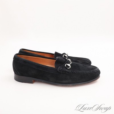 Alden H468 Black Suede Horse Bit Loafer