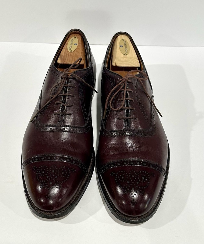 Alden 908 Burgundy Calfskin Medallion Tip Bal | Alden Model Project