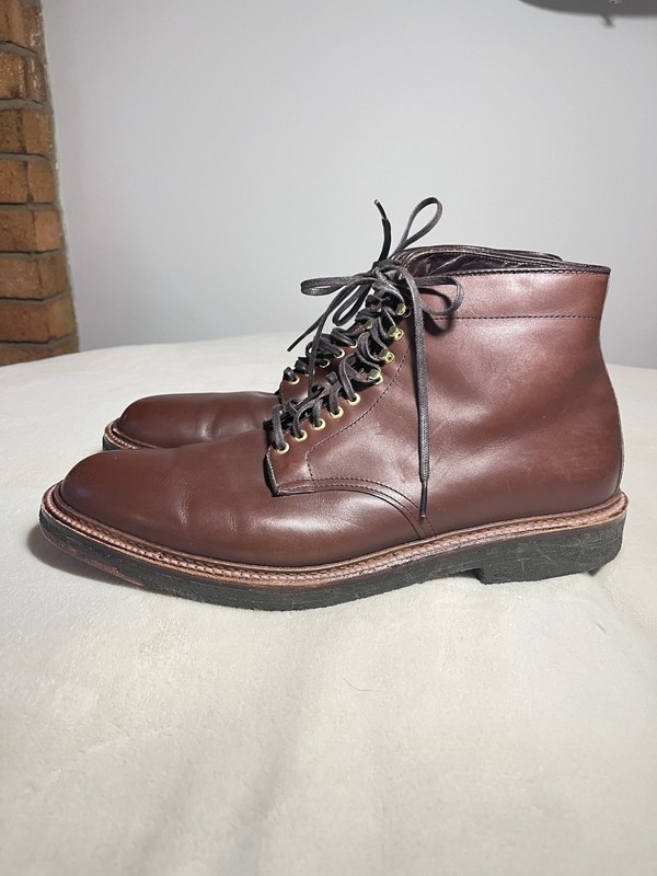 Alden 4513H Dark Brown Pegasus Calf Plain Toe Boot | Alden Model