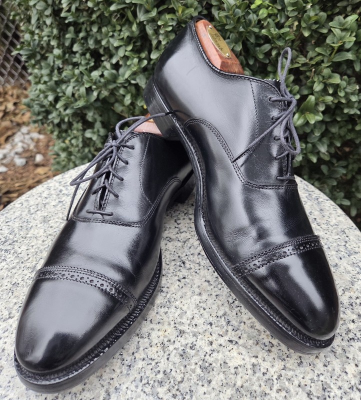 Alden 901 Black Calfskin Perforated Straight Tip Bal | Alden Model