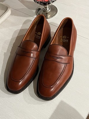 Alden 3556 Burnished Dark Tan Calfskin LHS / Penny Loafer