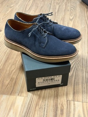 Alden D1410 Navy Suede Plain Toe Blucher