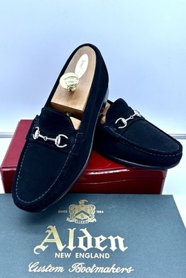 Alden H468 Black Suede Horse Bit Loafer