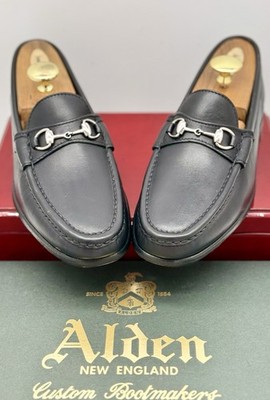 Alden H467 Black Calfskin Horse Bit Loafer