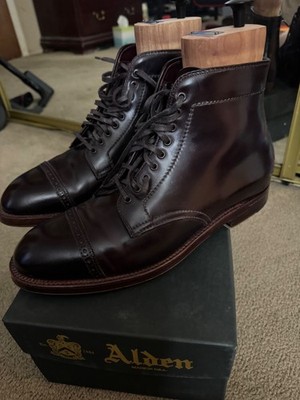 Alden D8832 Color 8 Shell Cordovan Perforated Cap Toe Boot | Alden