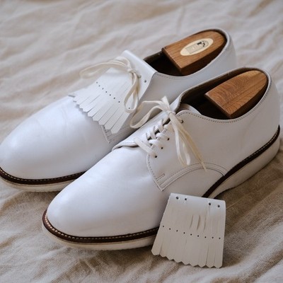 Alden 427 White Calfskin Plain Toe Dover