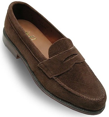Alden 6245F Dark Brown Suede LHS / Penny Loafer