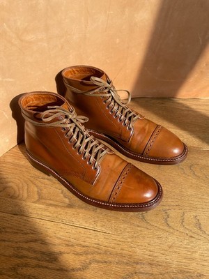 Alden D9824 Whiskey Shell Cordovan Perforated Cap Toe Boot