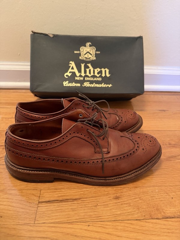 Alden for Jcrew Long Wing Brown Alden® For J.Crew Shell Cordovan Longwing Bluchers For Men  main image 4