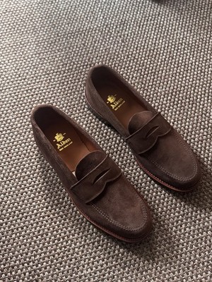Alden 6224L Dark Brown Suede LHS / Penny Loafer