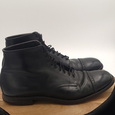 Alden 502 Black Calfskin Perforated Cap Toe Boot