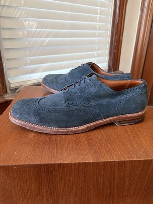 Alden 20982 Navy Suede Short Wing Tip Blucher