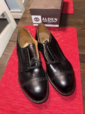 Alden 559 Black Kidskin Perforated Straight Tip Blucher