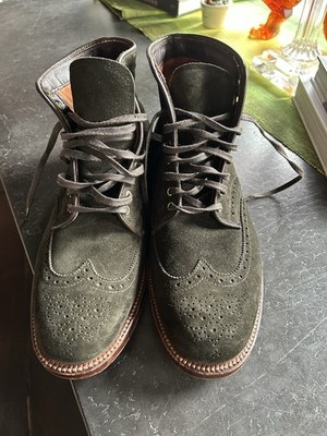 Alden D4818H Hunting Green Suede Wing Tip Boot