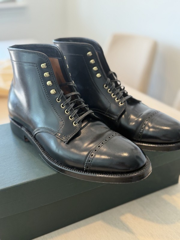 Alden D7810H Black Shell Cordovan Perforated Cap Toe Boot | Alden