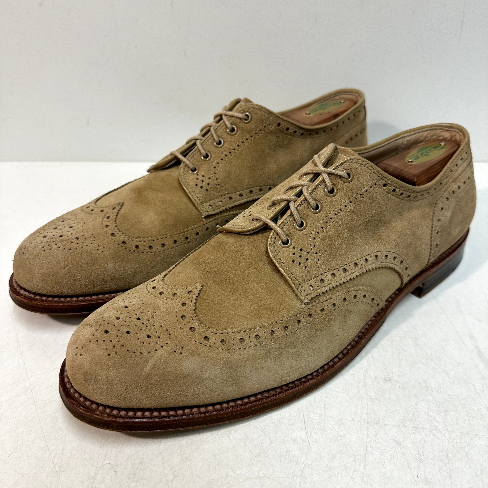 Alden 20984 Camel Suede Short Wing Tip Blucher