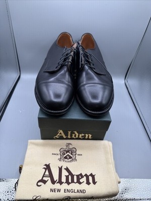 Alden 957 Black Calfskin Medallion Tip Blucher