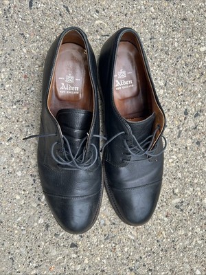 Alden 9571F Black Calfskin Straight Tip Blucher