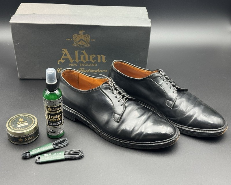 Alden 9901 Black Shell Cordovan Plain Toe Blucher | Alden Model