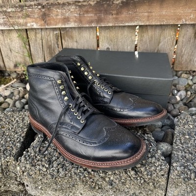 Alden D6845HC Black Regina Grain Wing Tip Boot