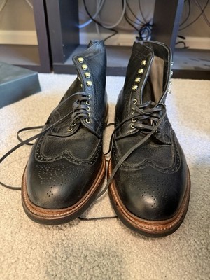 Alden D6845HC Black Regina Grain Wing Tip Boot