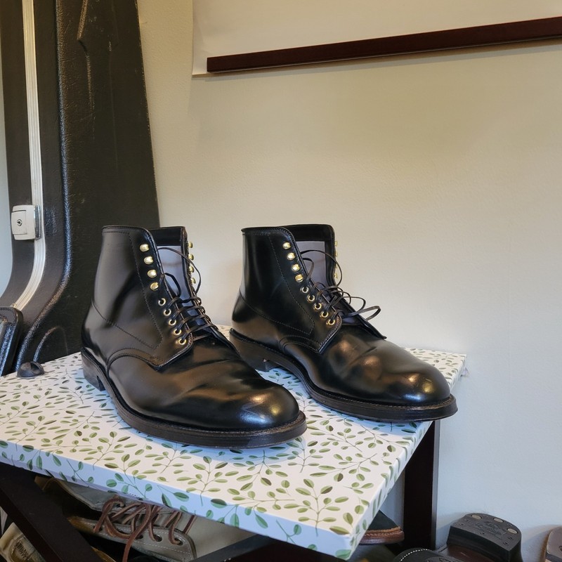 Alden D0818H Black Shell Cordovan Plain Toe Boot | Alden Model Project