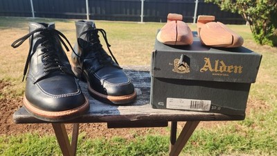 Alden 401 Black Workboot Calf Indy Boot