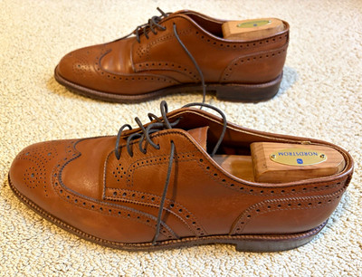 Alden 9660F Cognac Calfskin Short Wing Tip Blucher