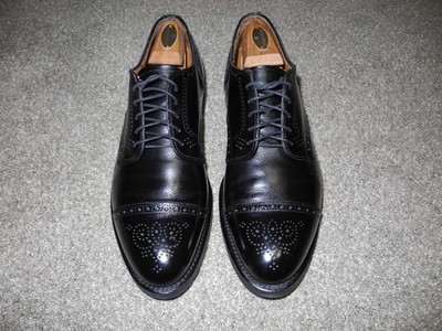 Alden 957R Black Calfskin Medallion Tip Blucher