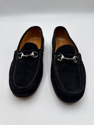 Alden H468 Black Suede Horse Bit Loafer