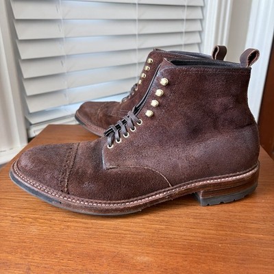 Alden D6864HC Tobacco Reverse Chamois Perforated Cap Toe Boot