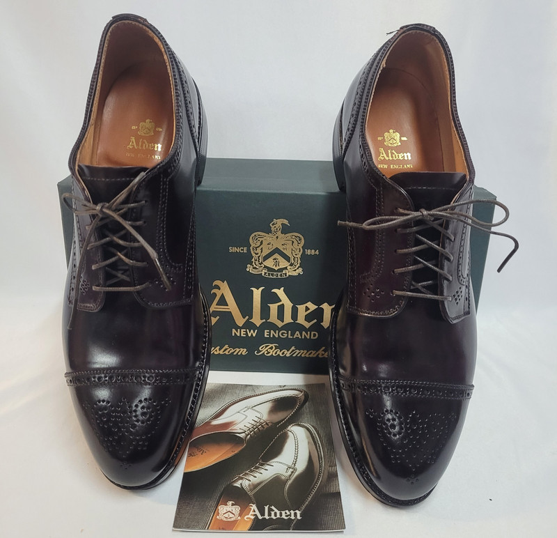 Alden 2145 Color 8 Shell Cordovan Medallion Tip Blucher | Alden