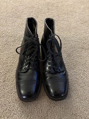 Alden 502 Black Calfskin Perforated Cap Toe Boot